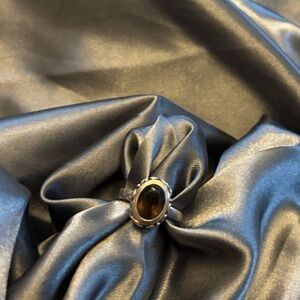 Silpada Silver Ring with Brown Stone